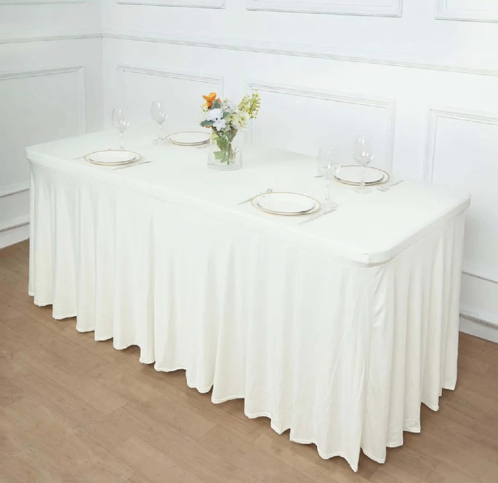 Six foot fitted table skirt